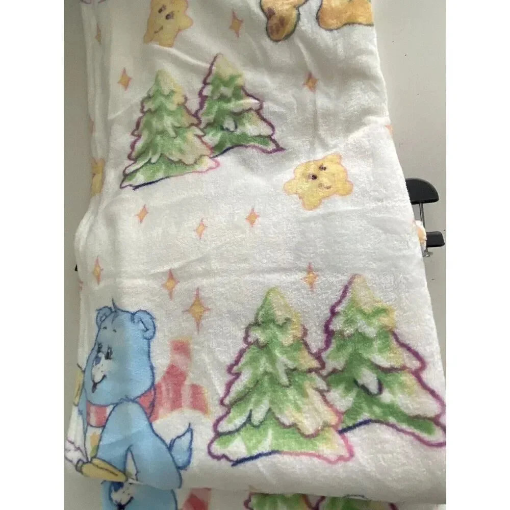 Care Bears Christmas Winter Snowball Fight  Soft Throw Blanket 50” X 70” NEW‎